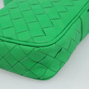 BOTTEGA VENETA INTRECCIATO Shoulder Bag Leather Green Silver Auth 186185M-9
