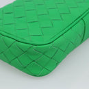 BOTTEGA VENETA INTRECCIATO Shoulder Bag Leather Green Silver Auth 186185M-15