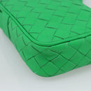 BOTTEGA VENETA INTRECCIATO Shoulder Bag Leather Green Silver Auth 186185M-16