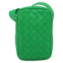BOTTEGA VENETA INTRECCIATO Shoulder Bag Leather Green Silver Auth 186185M-13