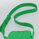 BOTTEGA VENETA INTRECCIATO Shoulder Bag Leather Green Silver Auth 186185M-8