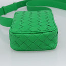 BOTTEGA VENETA INTRECCIATO Shoulder Bag Leather Green Silver Auth 186185M-5