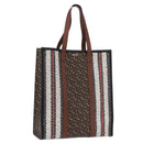 BURBERRY Tote Bag PVC Leather Brown Gold Auth 186186M-1