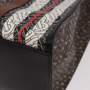 BURBERRY Tote Bag PVC Leather Brown Gold Auth 186186M-14