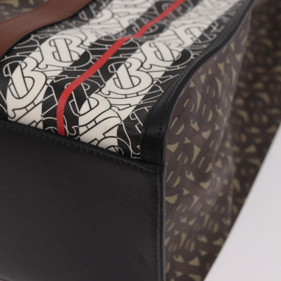 BURBERRY Tote Bag PVC Leather Brown Gold Auth 186186M