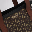BURBERRY Tote Bag PVC Leather Brown Gold Auth 186186M-17