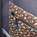 BURBERRY Tote Bag PVC Leather Brown Gold Auth 186186M-20