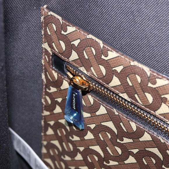 BURBERRY Tote Bag PVC Leather Brown Gold Auth 186186M