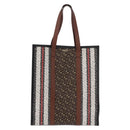 BURBERRY Tote Bag PVC Leather Brown Gold Auth 186186M-13