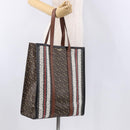 BURBERRY Tote Bag PVC Leather Brown Gold Auth 186186M-22