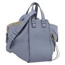 LOEWE Hammock Small Hand Bag Leather 2way Light Blue Gold Auth 186188SM-1