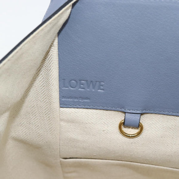 LOEWE Hammock Small Hand Bag Leather 2way Light Blue Gold Auth 186188SM