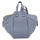 LOEWE Hammock Small Hand Bag Leather 2way Light Blue Gold Auth 186188SM-2