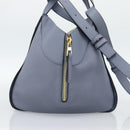 LOEWE Hammock Small Hand Bag Leather 2way Light Blue Gold Auth 186188SM-3
