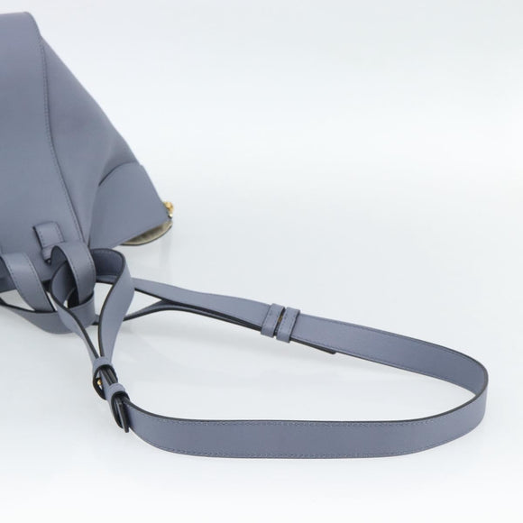 LOEWE Hammock Small Hand Bag Leather 2way Light Blue Gold Auth 186188SM