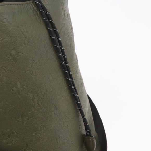 LOUIS VUITTON Monogram Shadow Chalk Sling Bag Green M44634 LV Auth 186190M
