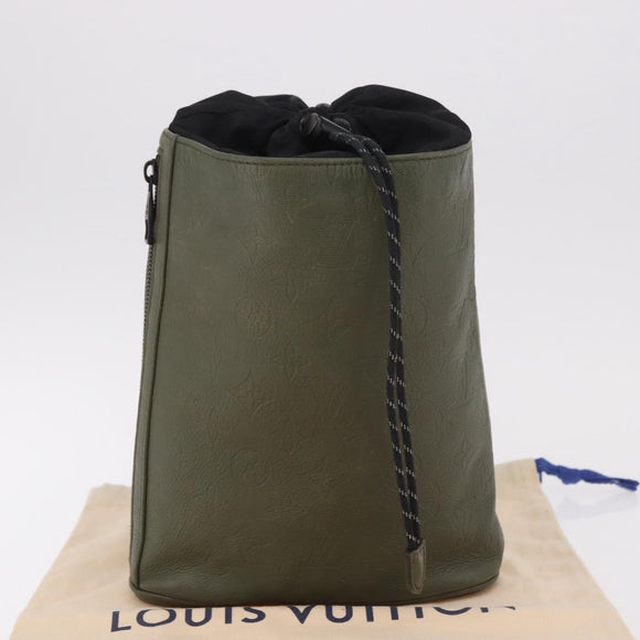 LOUIS VUITTON Monogram Shadow Chalk Sling Bag Green M44634 LV Auth 186190M