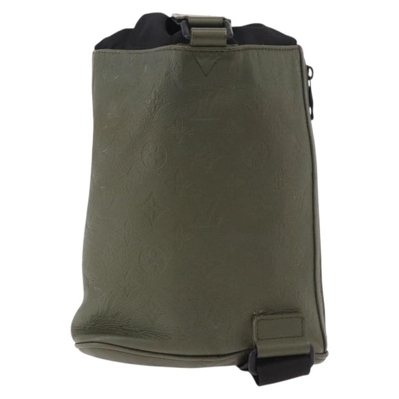 LOUIS VUITTON Monogram Shadow Chalk Sling Bag Green M44634 LV Auth 186190M