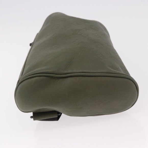 LOUIS VUITTON Monogram Shadow Chalk Sling Bag Green M44634 LV Auth 186190M