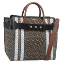 BURBERRY Hand Bag PVC Canvas 2way Brown Gold Auth 186191M-1