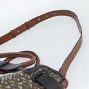 BURBERRY Hand Bag PVC Canvas 2way Brown Gold Auth 186191M-10