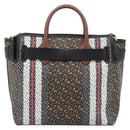BURBERRY Hand Bag PVC Canvas 2way Brown Gold Auth 186191M-3