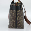 BURBERRY Hand Bag PVC Canvas 2way Brown Gold Auth 186191M-4