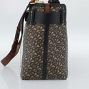 BURBERRY Hand Bag PVC Canvas 2way Brown Gold Auth 186191M-5