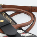 BURBERRY Hand Bag PVC Canvas 2way Brown Gold Auth 186191M-8