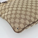 GUCCI GG Canvas Shoulder Bag Beige Silver 90477 Auth 186195A-16