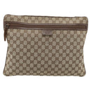 GUCCI GG Canvas Shoulder Bag Beige Silver 90477 Auth 186195A-13