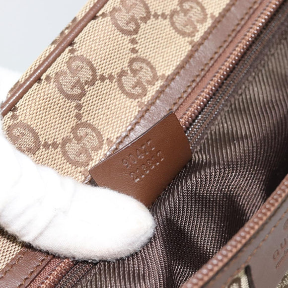 GUCCI GG Canvas Shoulder Bag Beige Silver 90477 Auth 186195A