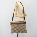 GUCCI GG Canvas Shoulder Bag Beige Silver 90477 Auth 186195A-23