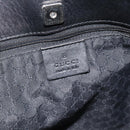 GUCCI Web Sherry Line Tote Bag Leather Black Silver Red 73983 Auth 186196A-18