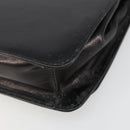 PRADA Chain Shoulder Bag Leather Black Silver Auth 186197A-15