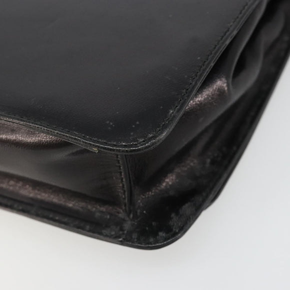 PRADA Chain Shoulder Bag Leather Black Silver Auth 186197A