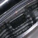 PRADA Chain Shoulder Bag Leather Black Silver Auth 186197A-19