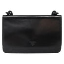 PRADA Chain Shoulder Bag Leather Black Silver Auth 186197A-13