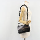 PRADA Chain Shoulder Bag Leather Black Silver Auth 186197A-24
