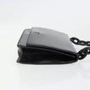 PRADA Chain Shoulder Bag Leather Black Silver Auth 186197A-3
