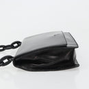 PRADA Chain Shoulder Bag Leather Black Silver Auth 186197A-4