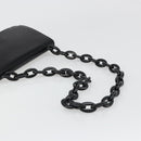 PRADA Chain Shoulder Bag Leather Black Silver Auth 186197A-7