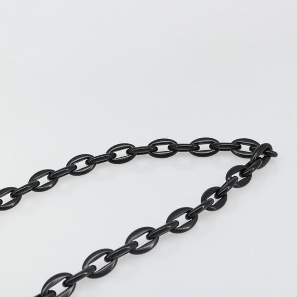 PRADA Chain Shoulder Bag Leather Black Silver Auth 186197A