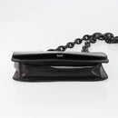 PRADA Chain Shoulder Bag Leather Black Silver Auth 186197A-5