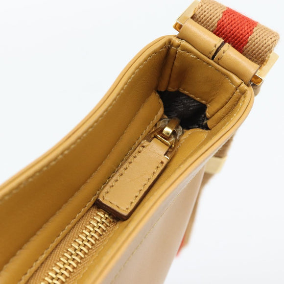 GUCCI Sherry Line Shoulder Bag Leather Brown Gold 001 4094 Auth 186199A