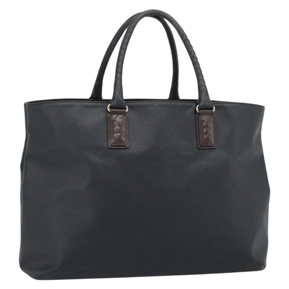 BOTTEGA VENETA Marco Polo Tote Bag PVC Black Gold Auth 186200A