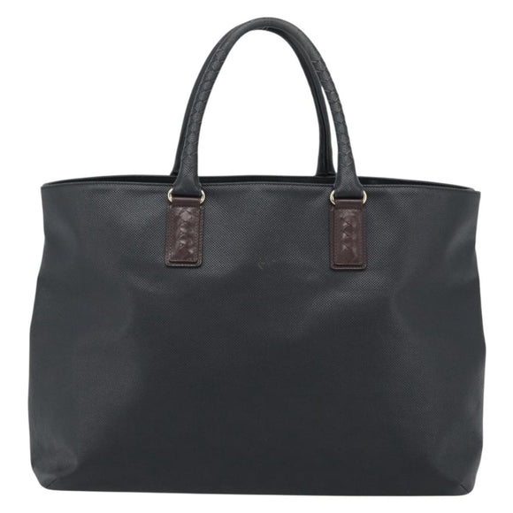 BOTTEGA VENETA Marco Polo Tote Bag PVC Black Gold Auth 186200A