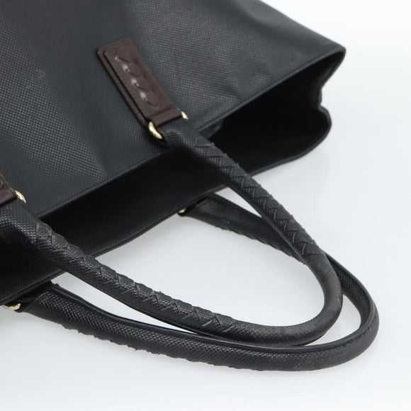 BOTTEGA VENETA Marco Polo Tote Bag PVC Black Gold Auth 186200A