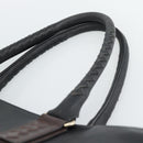 BOTTEGA VENETA Marco Polo Tote Bag PVC Black Gold Auth 186200A-8