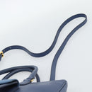 PRADA Hand Bag Saffiano leather 2way Blue Gold Auth 186202M-15
